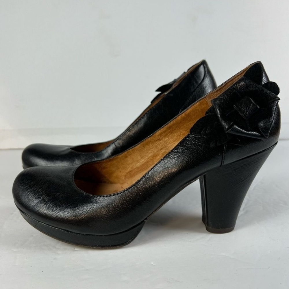 Naya Bakula Black Leather Platform Pumps 7
